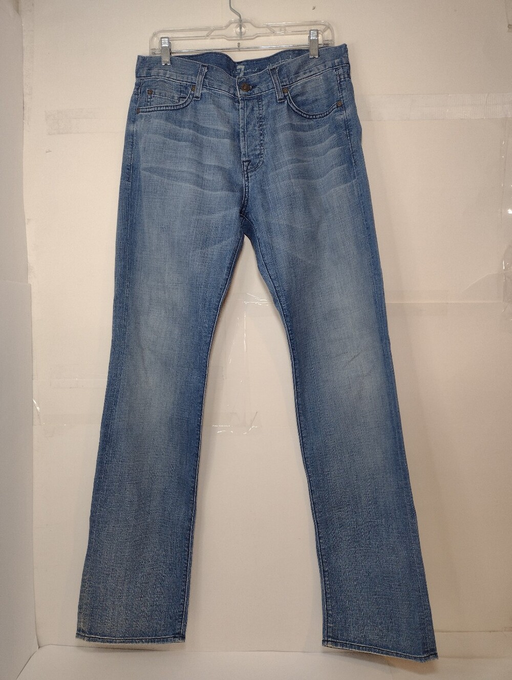 7 For All Mankind  Standard Men's Light Blue Straight-Leg Jeans